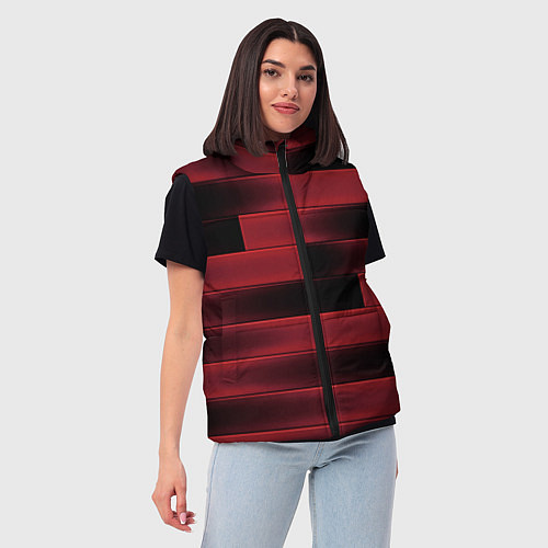 Женский жилет Color red square / 3D-Черный – фото 3