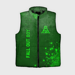Женский жилет Fall Out Boy - green gradient вертикально, цвет: 3D-черный