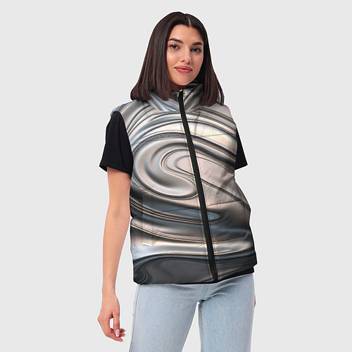 Женский жилет Расплавленный металл / 3D-Черный – фото 3