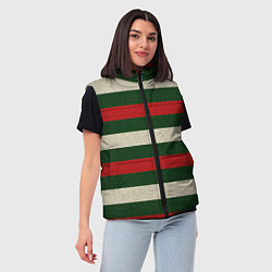 Женский жилет Цветные лини текстура ткани, цвет: 3D-черный — фото 2