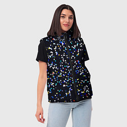 Женский жилет Чёрно-синий мозаика паттерн, цвет: 3D-черный — фото 2