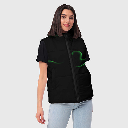 Женский жилет Color green abstraction / 3D-Черный – фото 3