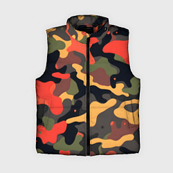 Женский жилет Разноцветный праздничный камуфляж, цвет: 3D-черный