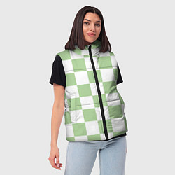Женский жилет Квадраты зелёные, цвет: 3D-черный — фото 2