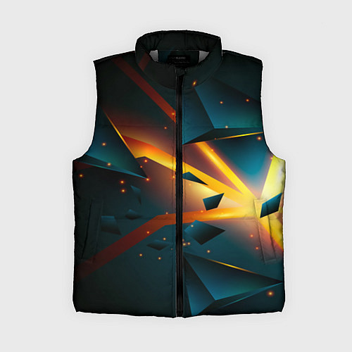 Женский жилет Космический неоновый разлом / 3D-Светло-серый – фото 1