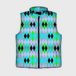 Женский жилет Геометрический узор с разноцветными ромбами