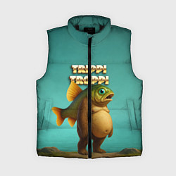 Женский жилет Trippi Troppi рыба мем, цвет: 3D-черный