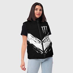 Женский жилет Monster energy белые полосы, цвет: 3D-черный — фото 2