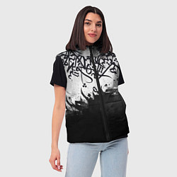 Женский жилет Гранж каллиграфия, цвет: 3D-черный — фото 2