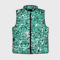 Женский жилет Бирюзовый с чёрно-белыми пятнами