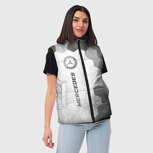 Женский жилет Mercedes - white gradient по-вертикали / 3D-Черный – фото 3