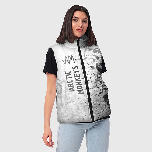 Женский жилет Arctic Monkeys - white gradient по-вертикали / 3D-Черный – фото 3