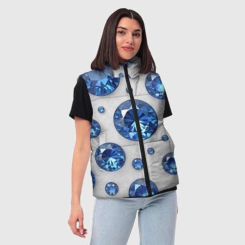 Женский жилет Россыпь сапфиров / 3D-Черный – фото 3