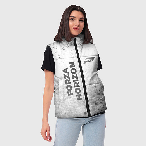 Женский жилет Forza Horizon - white gradient вертикально / 3D-Черный – фото 3