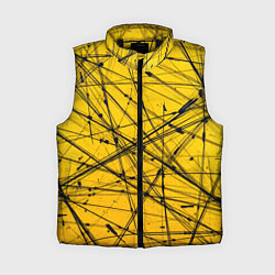 Женский жилет Черные штрихи на желтом
