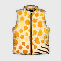 Женский жилет Золотистые пятна жирафа, цвет: 3D-черный
