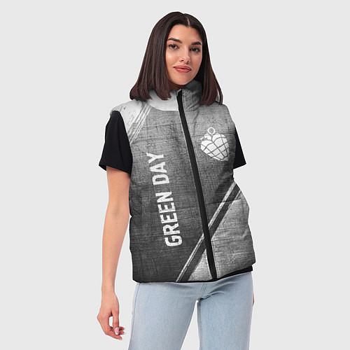 Женский жилет Green Day - grey gradient вертикально / 3D-Черный – фото 3