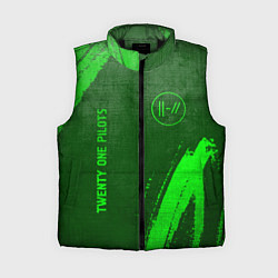Женский жилет Twenty One Pilots - green gradient вертикально, цвет: 3D-черный
