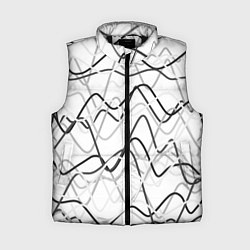 Женский жилет Белый с серыми волнистыми полосами, цвет: 3D-черный
