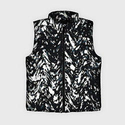 Женский жилет Искажённый пёстрый чёрно-белый