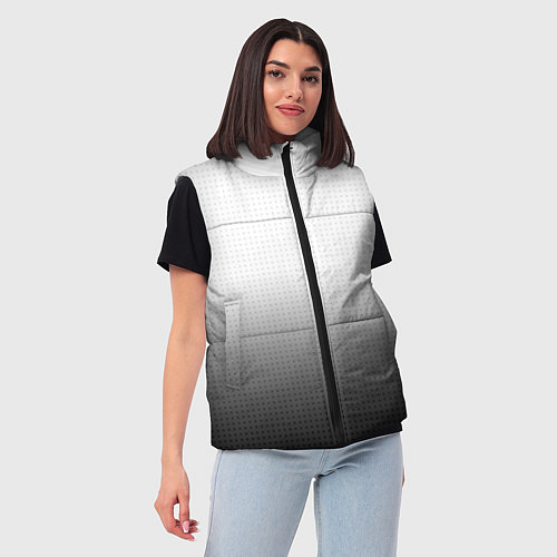 Женский жилет Из белого в чёрный градиент с точками / 3D-Черный – фото 3