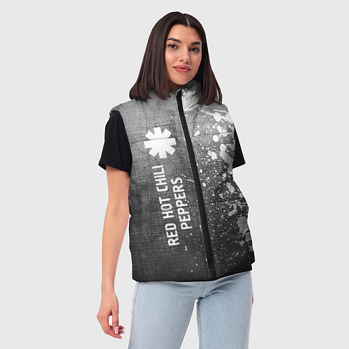 Женский жилет Red Hot Chili Peppers - grey gradient по-вертикали / 3D-Черный – фото 3