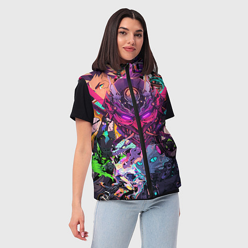 Женский жилет Стиль Cyberpunk / 3D-Черный – фото 3