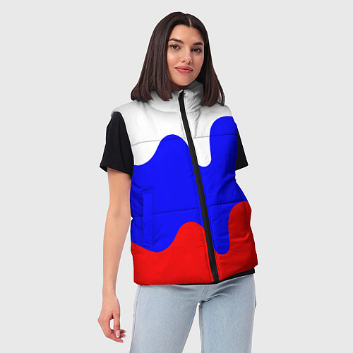 Женский жилет Патриот - флаг / 3D-Черный – фото 3
