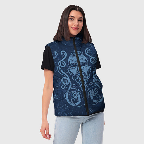 Женский жилет Викинг орнамент / 3D-Черный – фото 3