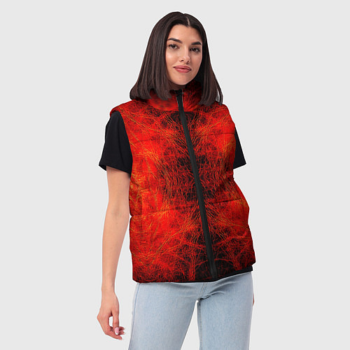 Женский жилет Красно-черная кожа дракона / 3D-Черный – фото 3