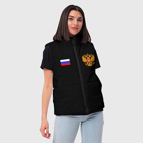 Женский жилет Russia sports team / 3D-Черный – фото 3