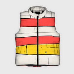 Женский жилет Красные полоски, цвет: 3D-черный