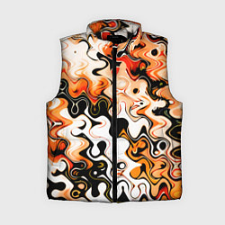 Женский жилет Абстракция разлитые краски оранжевый
