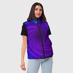 Женский жилет Фиолетовая спираль, цвет: 3D-черный — фото 2