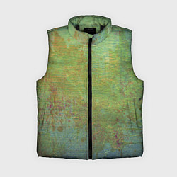 Женский жилет Абстракция - green oil stain, цвет: 3D-черный