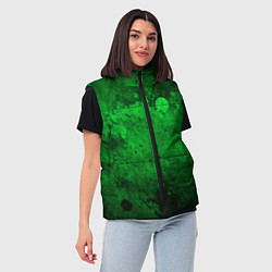 Женский жилет Абстракция - green acid stains, цвет: 3D-черный — фото 2