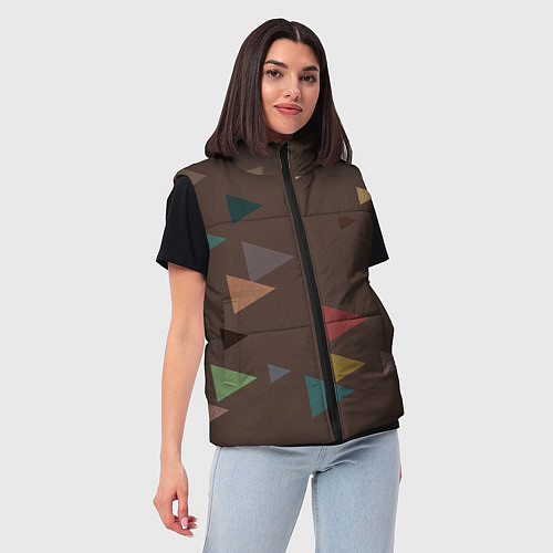 Женский жилет Осень палитра глубокий лес / 3D-Черный – фото 3