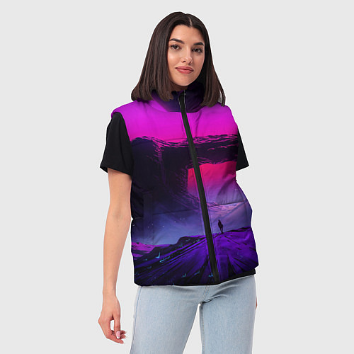 Женский жилет A Journey on the planet / 3D-Черный – фото 3