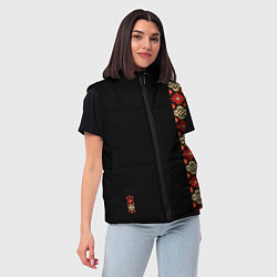 Женский жилет Русь славянские традиции и культура, цвет: 3D-черный — фото 2