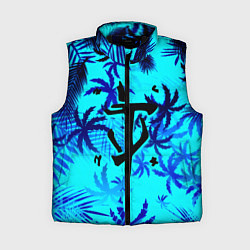Женский жилет Doom неоновые тропики, цвет: 3D-черный