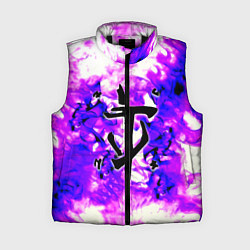 Женский жилет Doom неоновый огонь лого, цвет: 3D-черный