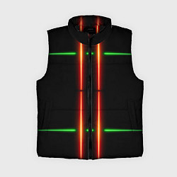 Женский жилет Neon green black red line