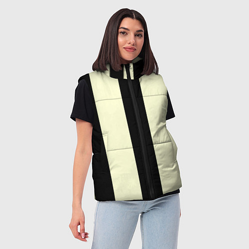Женский жилет Color black beige line / 3D-Черный – фото 3