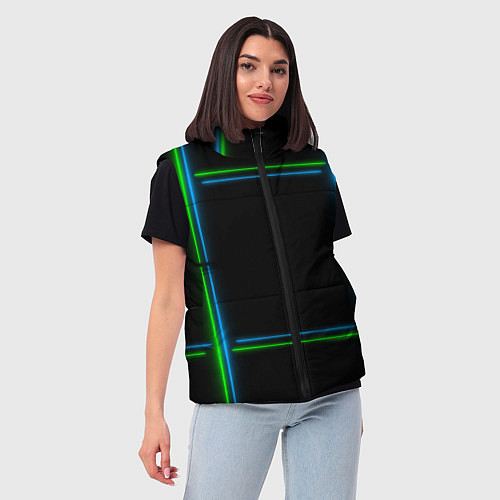 Женский жилет Neon green light blue / 3D-Черный – фото 3