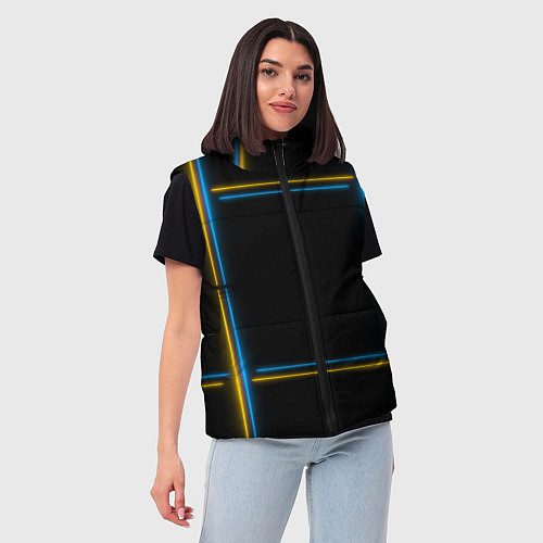 Женский жилет Neon yellow light blue / 3D-Черный – фото 3