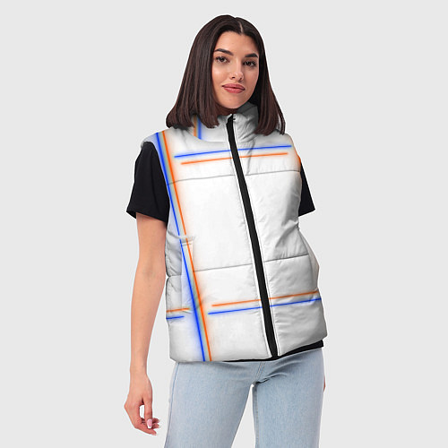 Женский жилет Neon white orange blue / 3D-Черный – фото 3