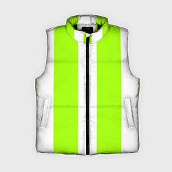 Женский жилет Color light green white stripes, цвет: 3D-черный