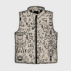 Женский жилет Иероглифы маори, цвет: 3D-черный