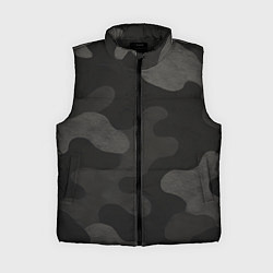 Женский жилет Черно-серый камуфляж, цвет: 3D-черный
