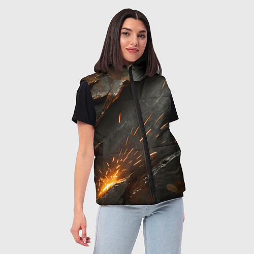 Женский жилет Искры метала под камуфляжем / 3D-Черный – фото 3